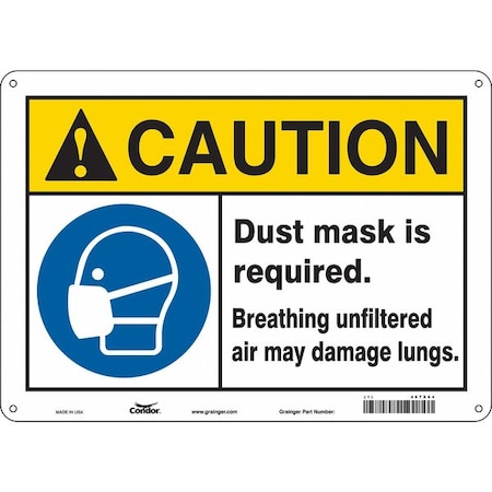 Safety Sign, 10 in Height, 14 in Width, Aluminum, Horizontal Rectangle, English, 467X64 MPN:467X64