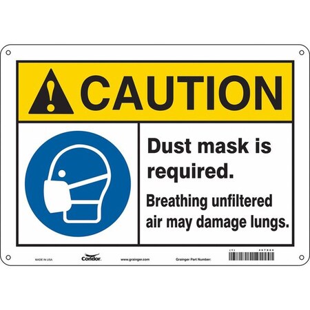 Safety Sign, 10 in Height, 14 in Width, Polyethylene, Horizontal Rectangle, English, 467X66 MPN:467X66