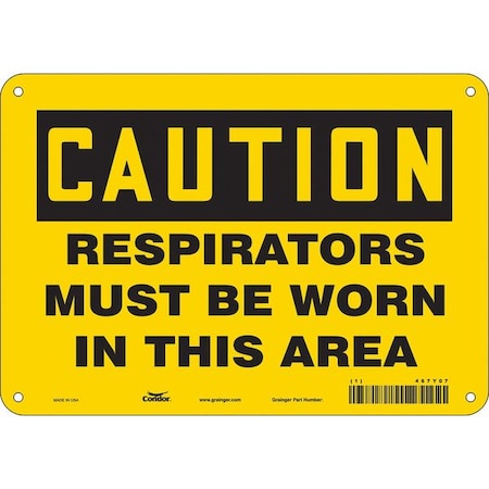 Safety Sign, 7 in Height, 10 in Width, Aluminum, Vertical Rectangle, English, 467Y07 MPN:467Y07