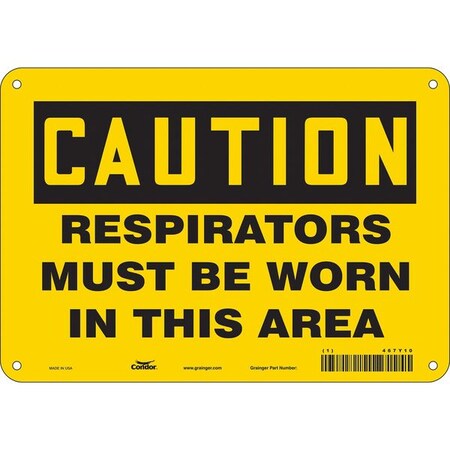 Safety Sign, 7 in Height, 10 in Width, Polyethylene, Vertical Rectangle, English, 467Y10 MPN:467Y10