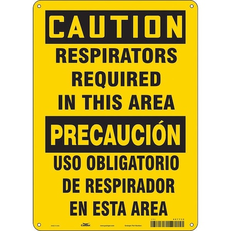 Safety Sign, 14 in Height, 10 in Width, Aluminum, Vertical Rectangle, English, Spanish, 467Y32 MPN:467Y32