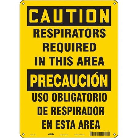 Safety Sign, 14 in Height, 10 in Width, Vinyl, Vertical Rectangle, English, Spanish, 467Y36 MPN:467Y36