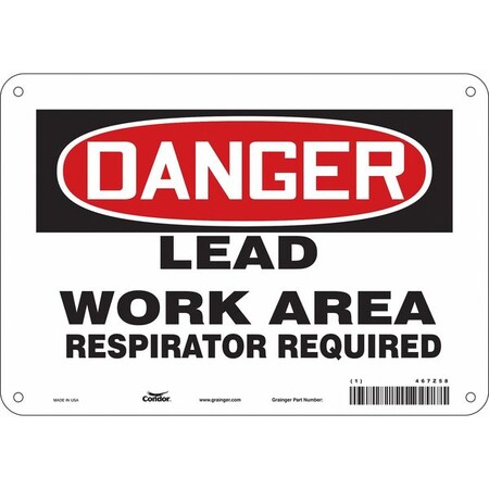 Safety Sign, 7 in Height, 10 in Width, Polyethylene, Vertical Rectangle, English, 467Z58 MPN:467Z58
