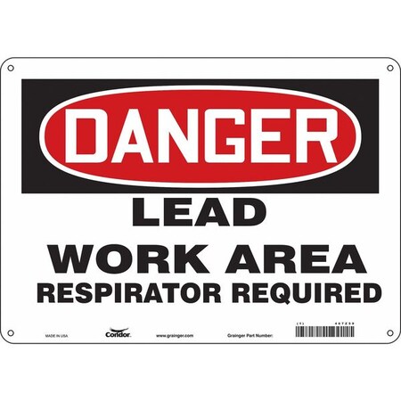 Safety Sign, 10 in Height, 14 in Width, Polyethylene, Horizontal Rectangle, English, 467Z59 MPN:467Z59