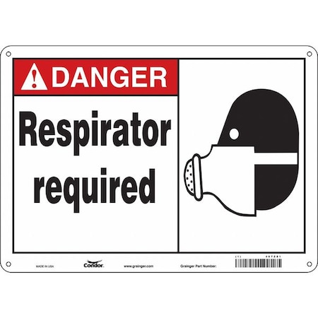 Safety Sign, 10 in Height, 14 in Width, Polyethylene, Horizontal Rectangle, English, 467Z81 MPN:467Z81