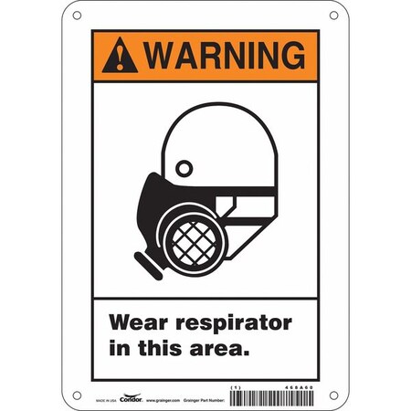 Safety Sign, 10 in Height, 7 in Width, Vinyl, Horizontal Rectangle, English, 468A60 MPN:468A60