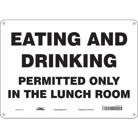 Eating And Drinking Permitted Only In The Lunch Room, 14 in x 10 in, Horizontal Rectangle, 468J13 MPN:468J13