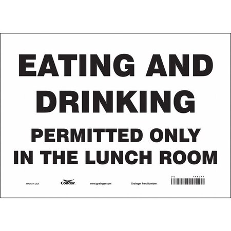 Eating And Drinking Permitted Only In The Lunch Room, 14 in x 10 in, Horizontal Rectangle, 468J17 MPN:468J17