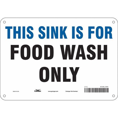 This Sink Is For Food Wash Only, 10 in W x 7 in H, Vertical Rectangle, Aluminum, 468J85 MPN:468J85