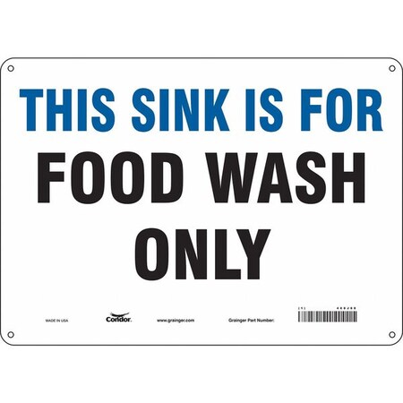 This Sink Is For Food Wash Only, 14 in W x 10 in H, Horizontal Rectangle, Polyethylene, 468J88 MPN:468J88