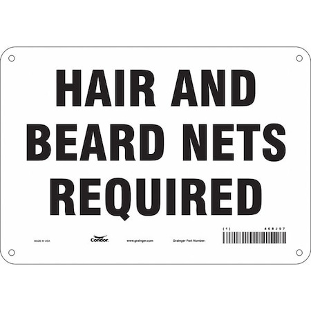 Safety Sign, 7 in Height, 10 in Width, Aluminum, Vertical Rectangle, English, 468J97 MPN:468J97