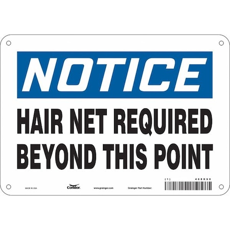 Safety Sign, 7 in Height, 10 in Width, Aluminum, Vertical Rectangle, English, 468K90 MPN:468K90