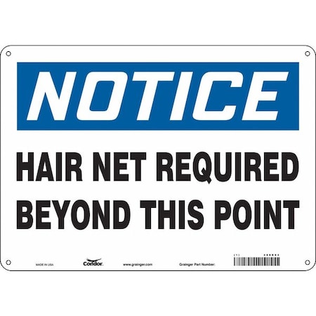 Safety Sign, 10 in Height, 14 in Width, Polyethylene, Horizontal Rectangle, English, 468K94 MPN:468K94