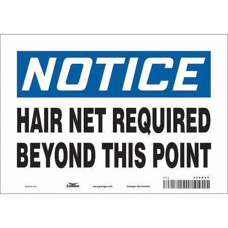 Safety Sign, 7 in Height, 10 in Width, Vinyl, Vertical Rectangle, English, 468K95 MPN:468K95