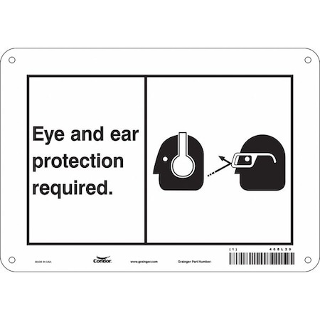 Safety Sign, 7 in Height, 10 in Width, Aluminum, Vertical Rectangle, English, 468L29 MPN:468L29