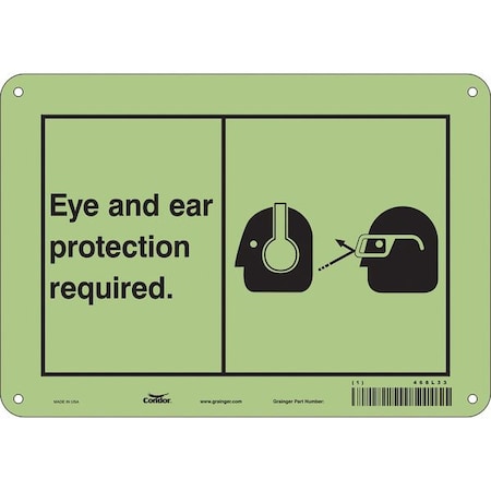 Safety Sign, 7 in Height, 10 in Width, Polyethylene, Vertical Rectangle, English, 468L33 MPN:468L33