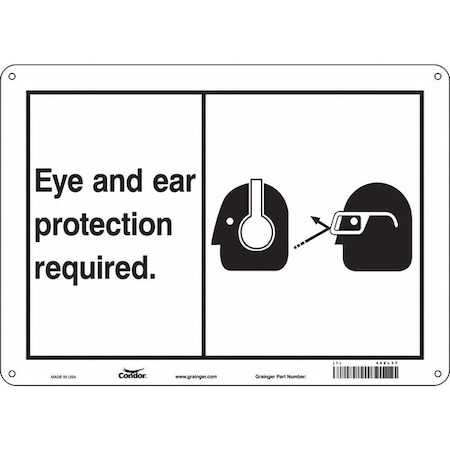 Safety Sign, 10 in Height, 14 in Width, Polyethylene, Horizontal Rectangle, English, 468L37 MPN:468L37