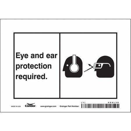 Safety Sign, 5 in Height, 7 in Width, Vinyl, Horizontal Rectangle, English, 468L38 MPN:468L38