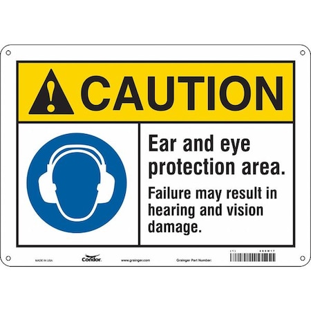 Safety Sign, 10 in Height, 14 in Width, Aluminum, Horizontal Rectangle, English, 468M17 MPN:468M17