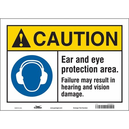 Safety Sign, 10 in Height, 14 in Width, Vinyl, Horizontal Rectangle, English, 468M21 MPN:468M21
