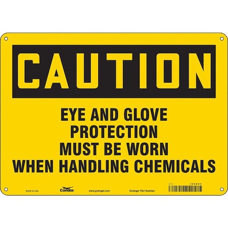 Safety Sign, 10 in Height, 14 in Width, Fiberglass, Horizontal Rectangle, English, 468M80 MPN:468M80