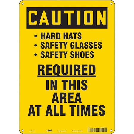 Safety Sign, 14 in Height, 10 in Width, Aluminum, Vertical Rectangle, English, 468N37 MPN:468N37