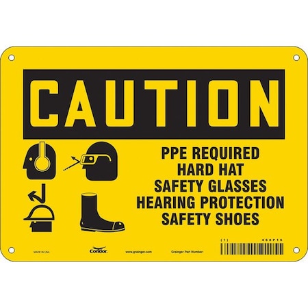 Safety Sign, 7 in Height, 10 in Width, Aluminum, Vertical Rectangle, English, 468P16 MPN:468P16