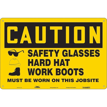 Safety Sign, 24 in Height, 36 in Width, Polyethylene, Horizontal Rectangle, English MPN:468P48
