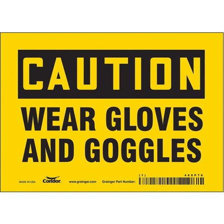 Safety Sign, 5 in Height, 7 in Width, Vinyl, Horizontal Rectangle, English, 468P78 MPN:468P78