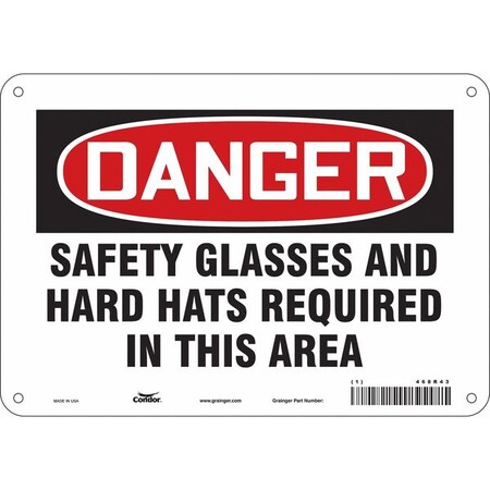 Safety Sign, 7 in Height, 10 in Width, Polyethylene, Vertical Rectangle, English, 468R43 MPN:468R43