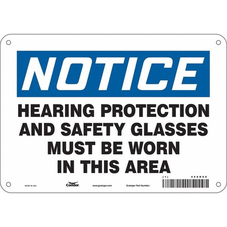 Safety Sign, 7 in Height, 10 in Width, Aluminum, Vertical Rectangle, English, 468R66 MPN:468R66