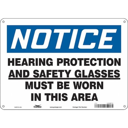 Safety Sign, 10 in Height, 14 in Width, Aluminum, Horizontal Rectangle, English, 468R74 MPN:468R74