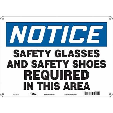 Safety Sign, 10 in Height, 14 in Width, Polyethylene, Horizontal Rectangle, English, 468R82 MPN:468R82