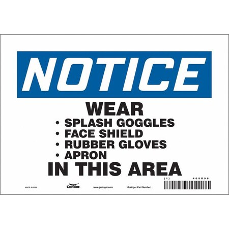 Safety Sign, 7 in Height, 10 in Width, Vinyl, Vertical Rectangle, English, 468R96 MPN:468R96