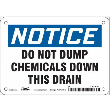 Safety Sign, 5 in Height, 7 in Width, Polyethylene, Horizontal Rectangle, English MPN:468T74