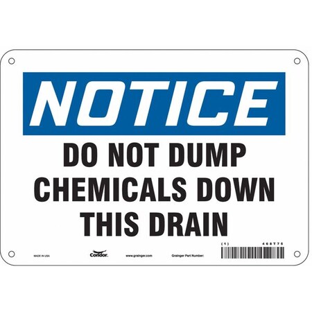Safety Sign, 7 in Height, 10 in Width, Polyethylene, Vertical Rectangle, English, 468T75 MPN:468T75