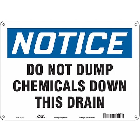 Safety Sign, 10 in Height, 14 in Width, Polyethylene, Horizontal Rectangle, English, 468T76 MPN:468T76