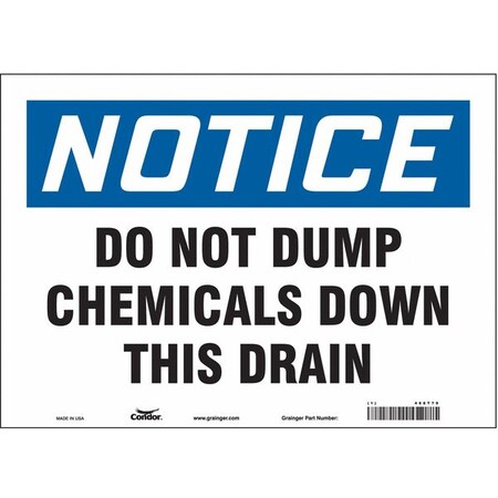 Safety Sign, 10 in Height, 14 in Width, Vinyl, Horizontal Rectangle, English, 468T79 MPN:468T79