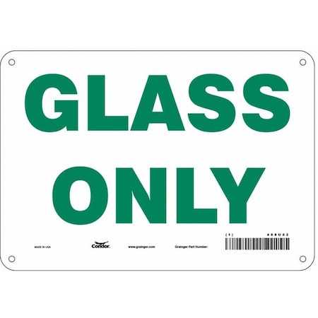 Glass Only, 10 in W x 7 in H, Vertical Rectangle, Polyethylene, 468U02 MPN:468U02
