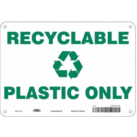Recyclable Plastic Only, 10 in W x 7 in H, Vertical Rectangle, Polyethylene, 468U58 MPN:468U58