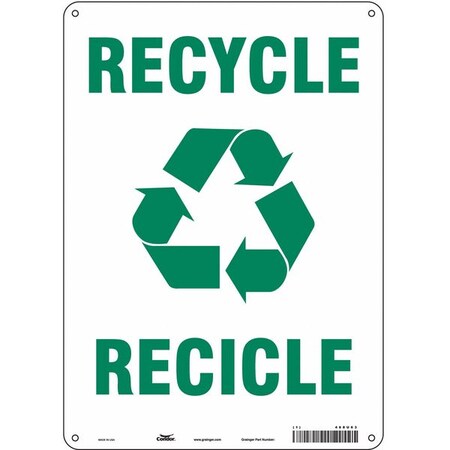 Recycle/Recicle, 10 in W x 14 in H, Vertical Rectangle, Aluminum, 468U63 MPN:468U63