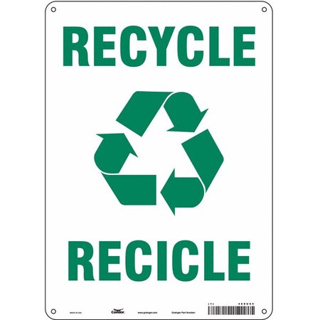 Recycle/Recicle, 10 in W x 14 in H, Vertical Rectangle, Polyethylene, 468U65 MPN:468U65