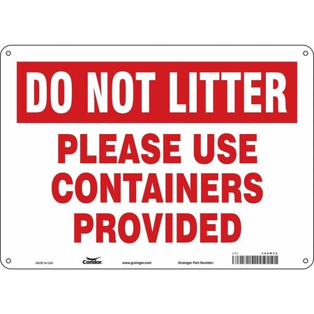 PLEASE USE CONTAINERS PROVIDED, 14 in W x 10 in H, Horizontal Rectangle, Aluminum, 468W52 MPN:468W52