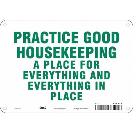 PRACTICE GOOD HOUSEKEEPING A PLACE FOR EVERYTHING AND EVERYTHING IN PLACE, 10 in W x 7 in H, 468X19 MPN:468X19