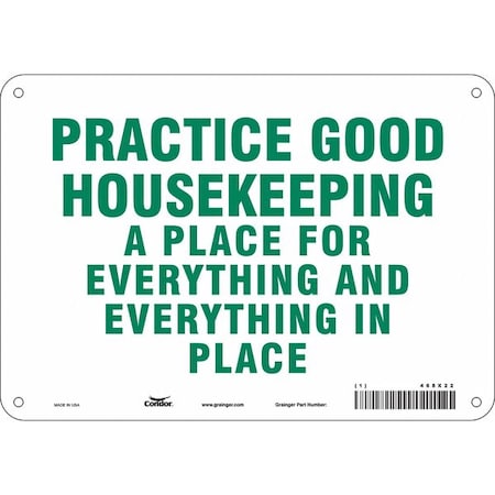 PRACTICE GOOD HOUSEKEEPING A PLACE FOR EVERYTHING AND EVERYTHING IN PLACE, 10 in W x 7 in H, 468X22 MPN:468X22