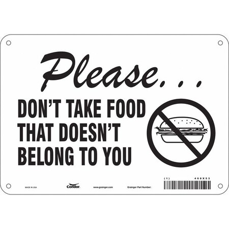 PLEASE. DON'T TAKE FOOD THAT DOESN'T BELONG TO YOU, 10 in W x 7 in H, Vertical Rectangle, 468X53 MPN:468X53