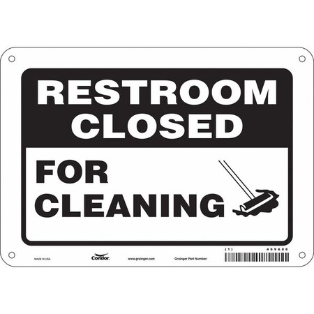 FOR CLEANING, 10 in W x 7 in H, Vertical Rectangle, Polyethylene, 469A86 MPN:469A86