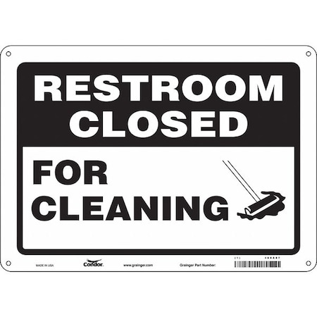 FOR CLEANING, 14 in W x 10 in H, Horizontal Rectangle, Polyethylene, 469A87 MPN:469A87