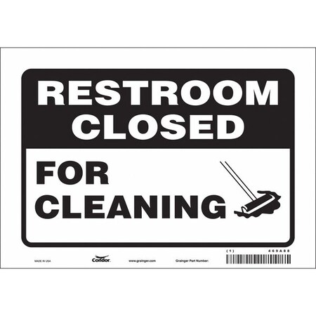FOR CLEANING, 10 in W x 7 in H, Vertical Rectangle, Vinyl, 469A88 MPN:469A88