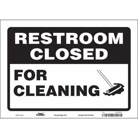 FOR CLEANING, 14 in W x 10 in H, Horizontal Rectangle, Vinyl, 469A89 MPN:469A89